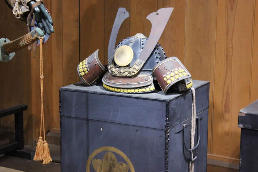 Japanese Samurai helmet inside Aya Castle