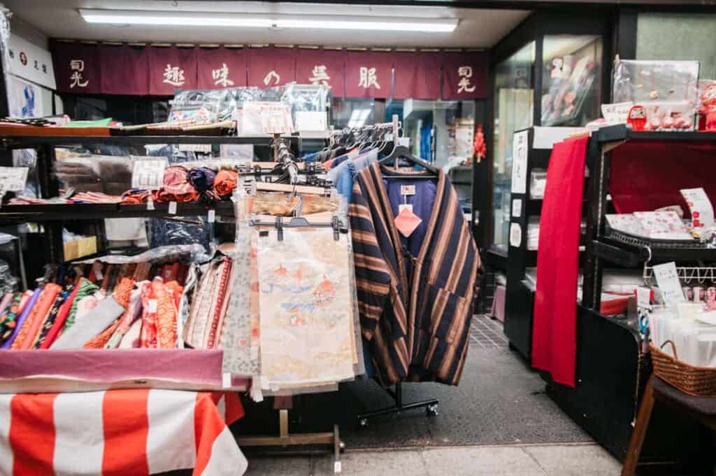 Fabrics and traditional clothing store in tenjinbashisuji 