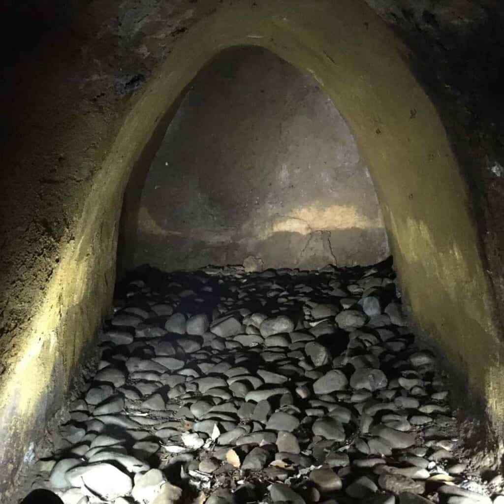 interior of tunnel tomb