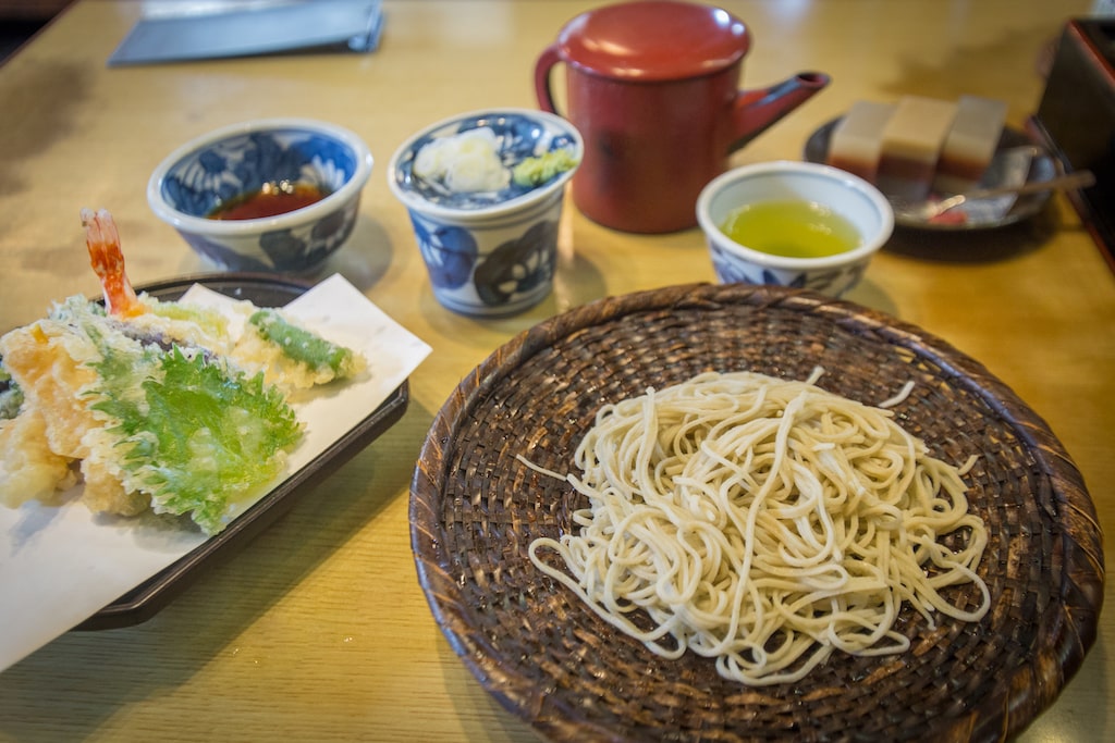 detail of cold soba set