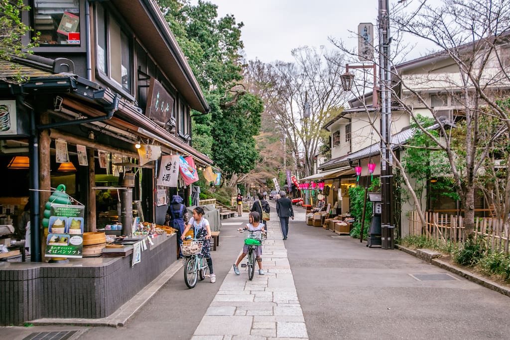 street with traditional buildings in jindaiji
