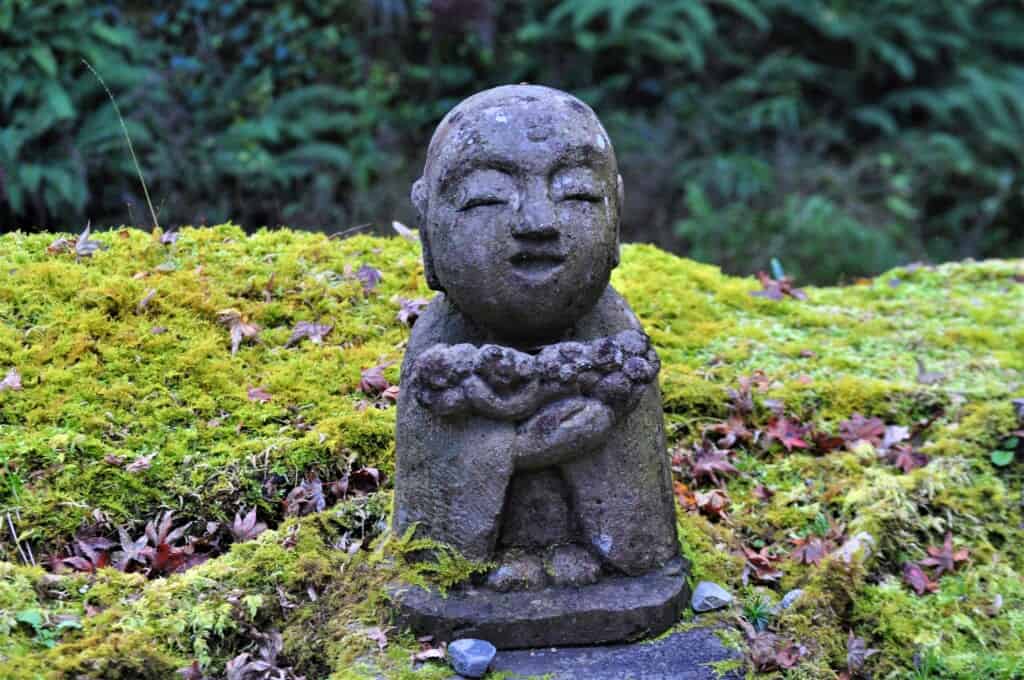 Protective jizo at Shuheki-en garden, Ohara