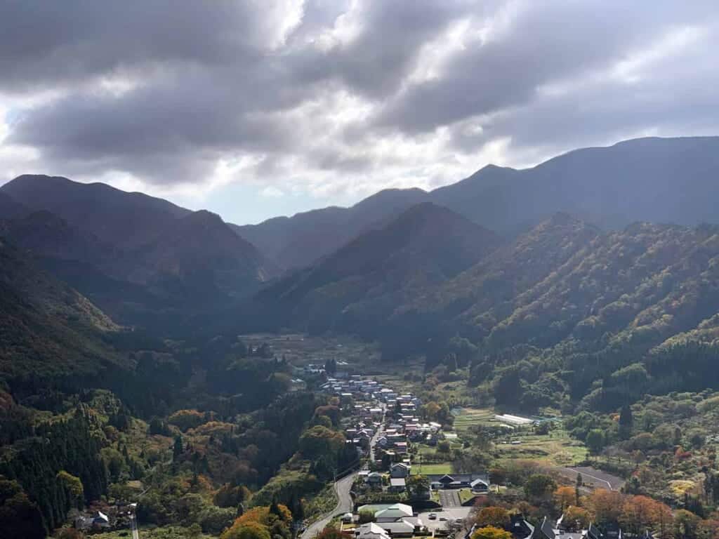 View from Yamadera Temple in  Japan