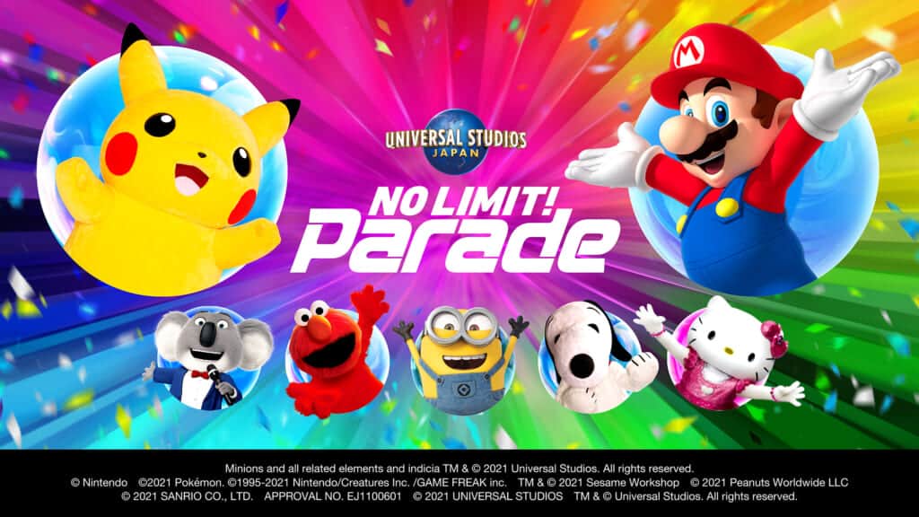 Promotional image of spring parade at Universal Studios Japan