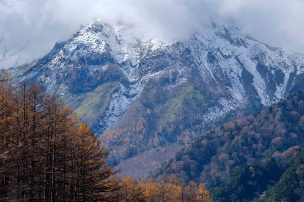 Snowy Mountain in Kamikochi, Japan