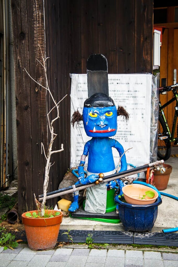 oni yokai in a Kyoto street