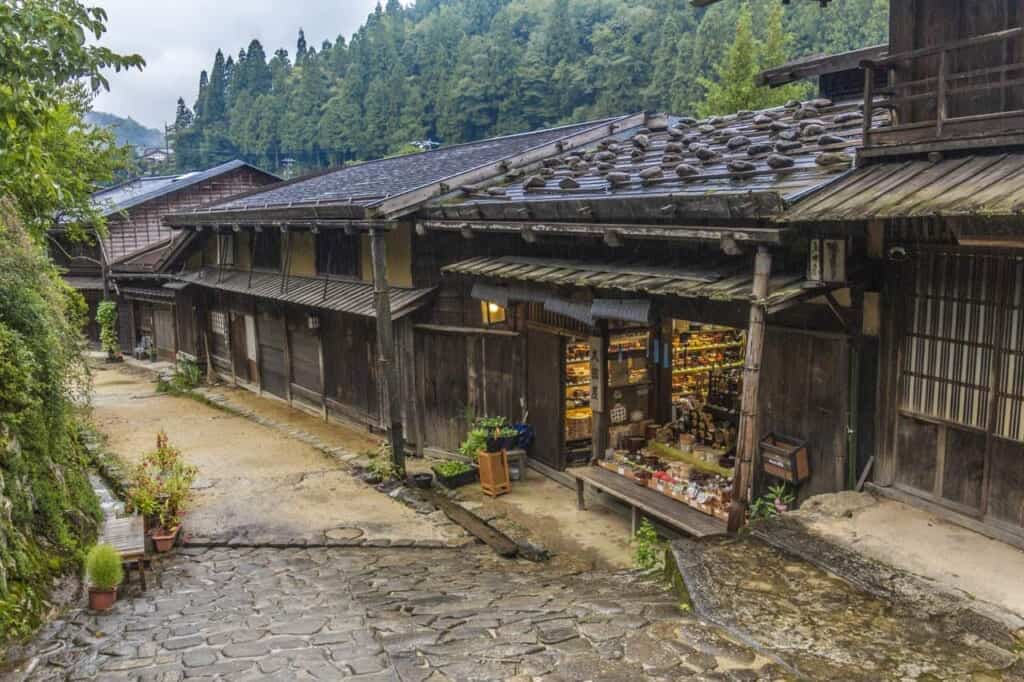 Shukuba houses in a post-town in Nakatsugawa, japan