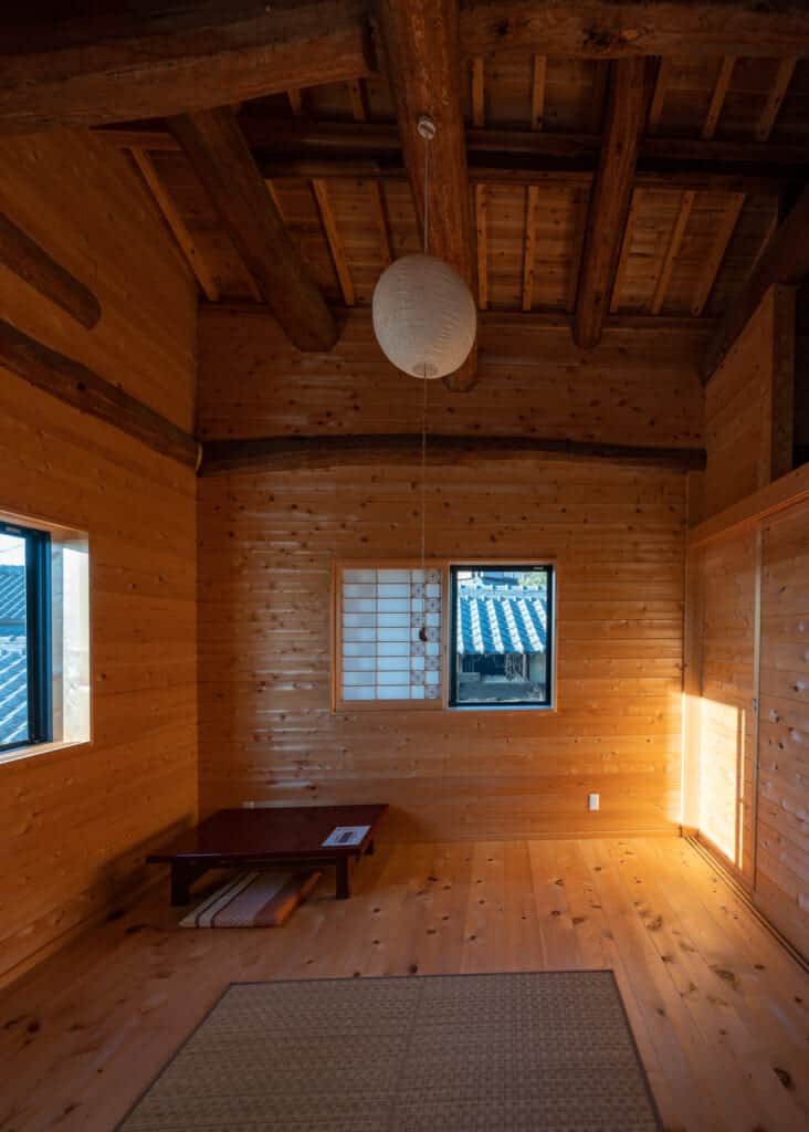 wooden interior of  Japanese  inn