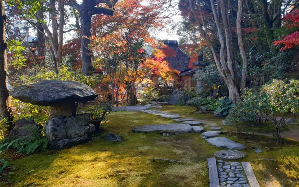 Japanese garden of Garyu Sanso in Ozu city