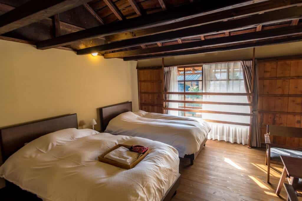 luxury bedroom in traditional Japanese inn