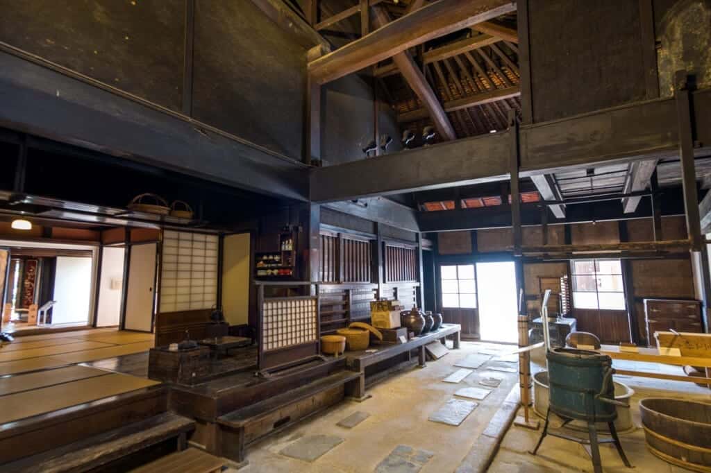 Interior of Japanese brewery near Amanohashidate