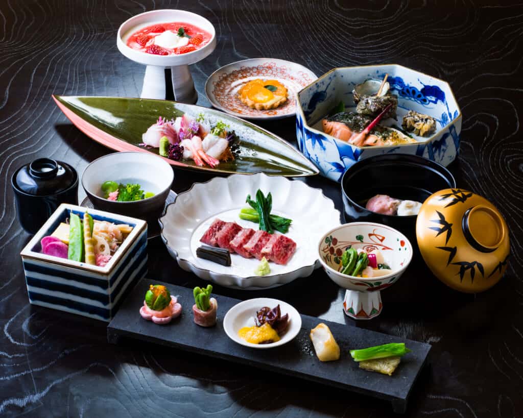Traditional Japanese kaiseki cuisine 