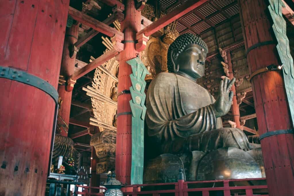 Nara's great Buddha, one of the largest bronze sculptures in Japan