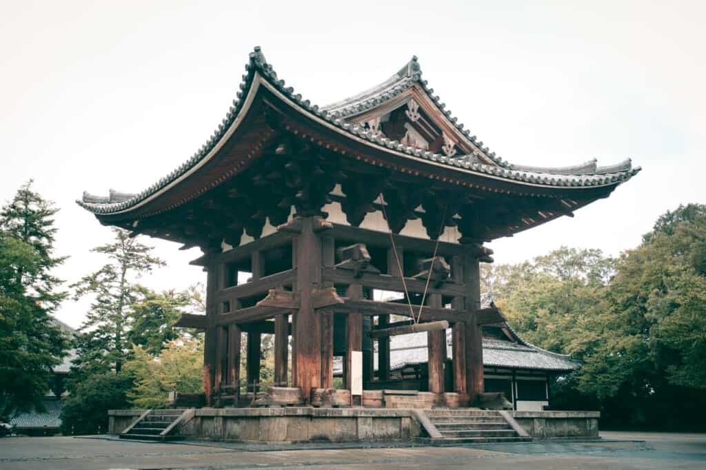 bell tower of a buddhist temple in Nara