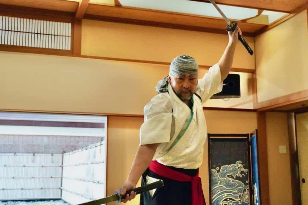samurai sword performer in Japan