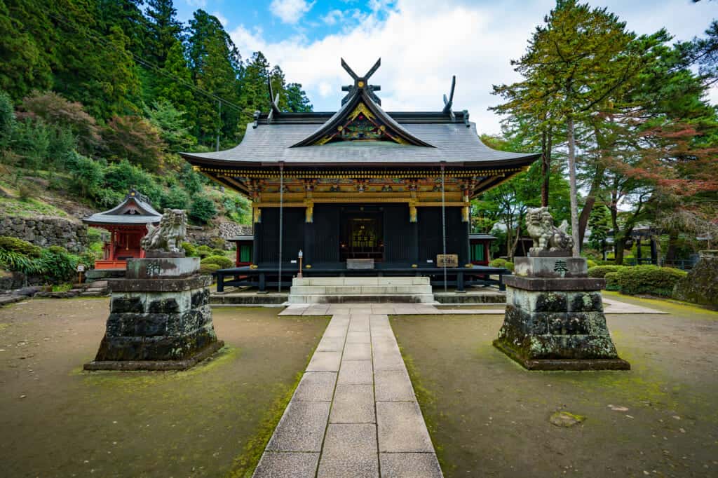 shrine building of myogi shrine near tomioka city gunma, Japan
