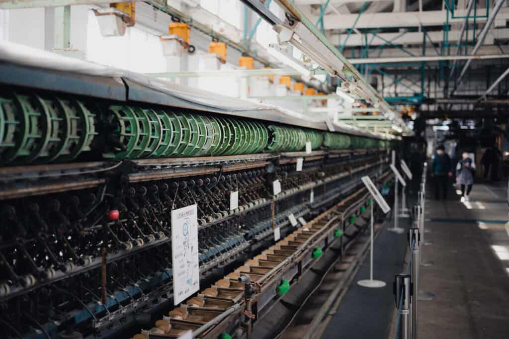 silk making machines at the tomioka silk mill