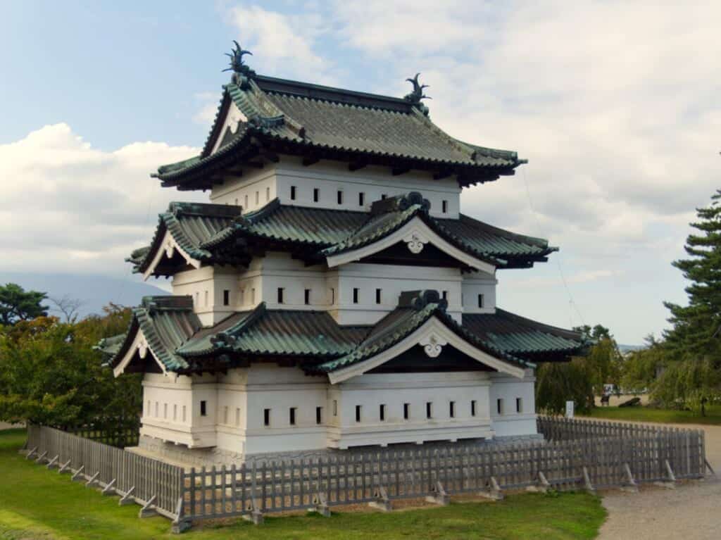 The main tower of Hirosaki castle in Japan