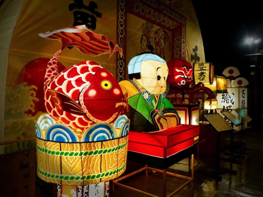 Japanese festival lanterns in Neputa Mura, Hirosaki