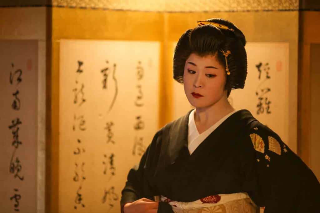 Pensive geisha in Japan