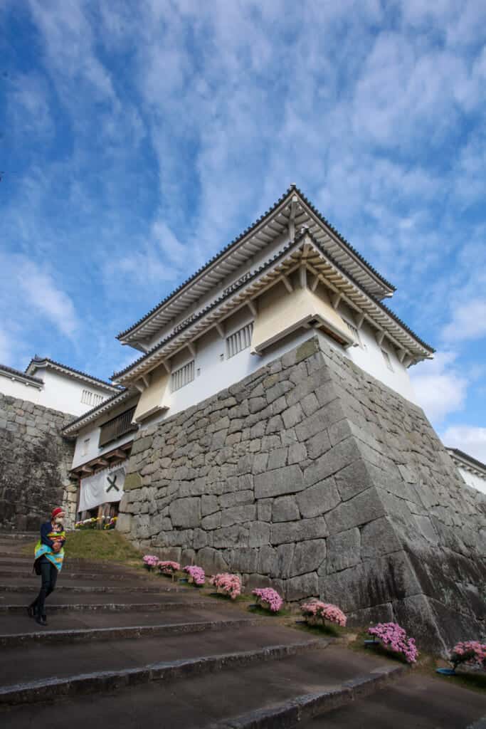Nihonmatsu Castle visitor walking the stairs