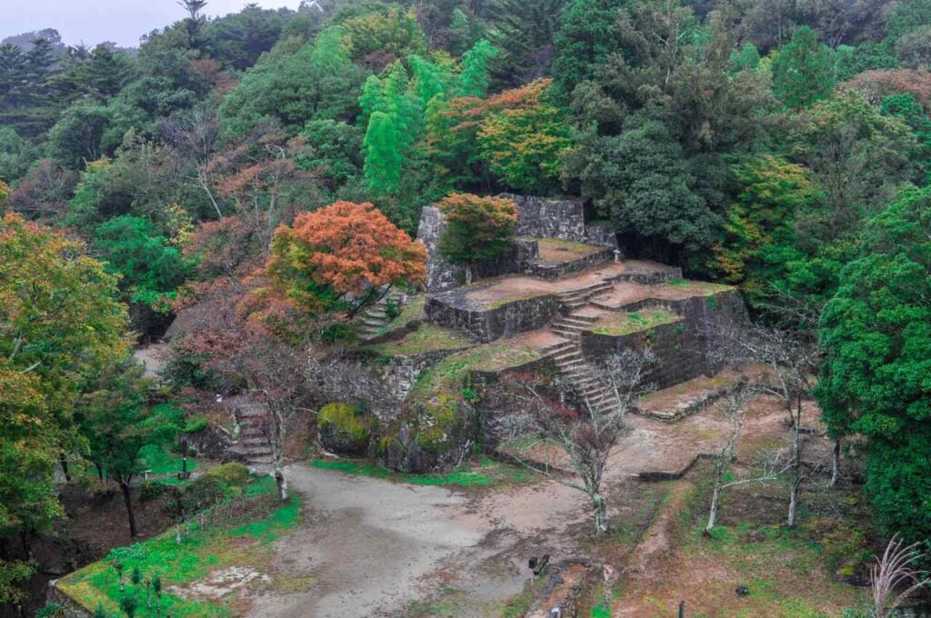 Naegi castle ruins from above