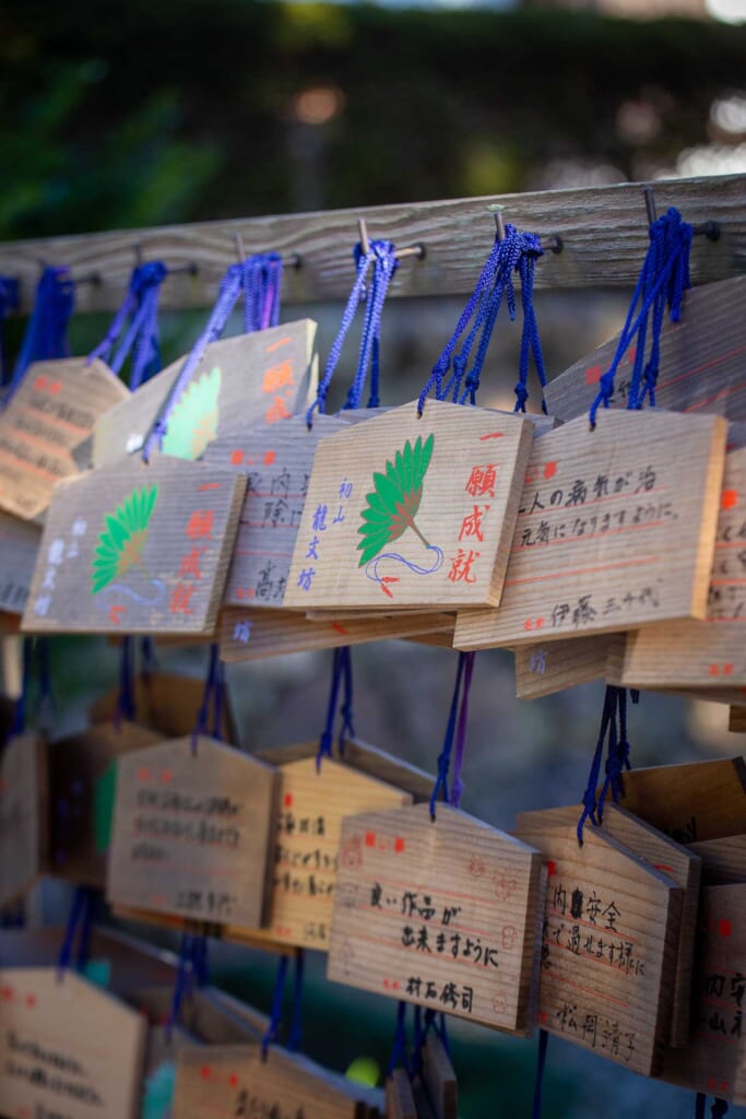 the ema wooden plaques of a Kohoku Gozan temple