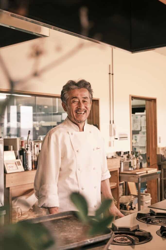 The chef of L'aureole Tanohata in Japan