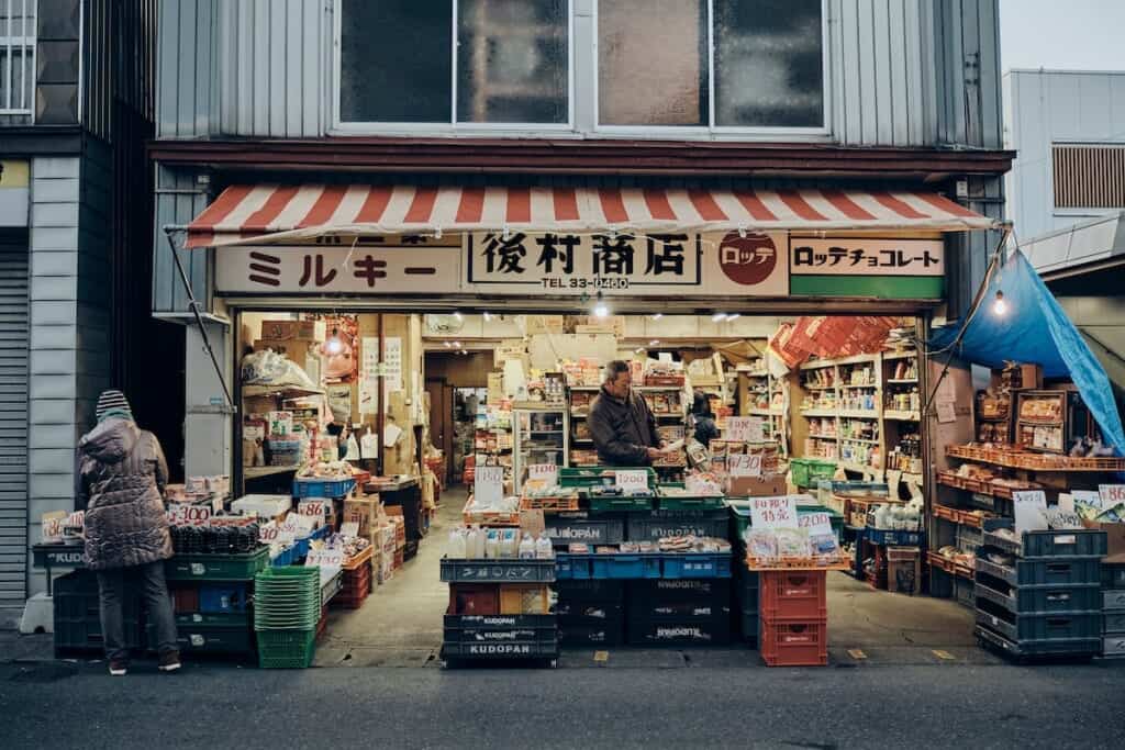 A shop in Mutsu Minato Morning Market