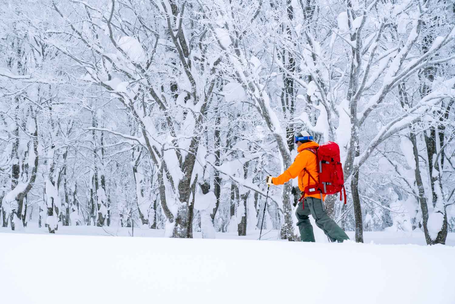 Backcountry skiing on Mt. Hakkoda