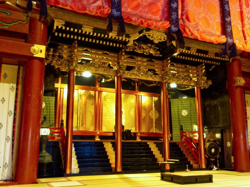 interior of Sanjin Gosaiden hall at Hagurosan
