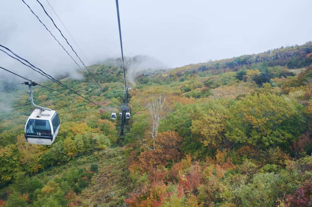 Cable car in Mount Adatara