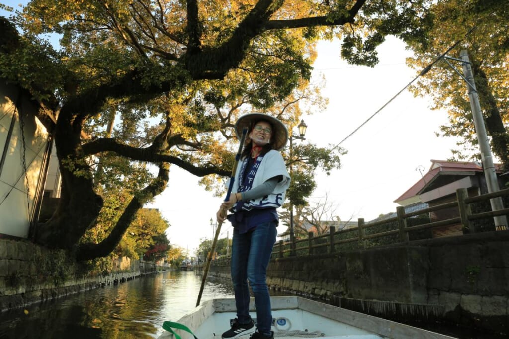 Donko-bune gondolier in fukuoka, Japan