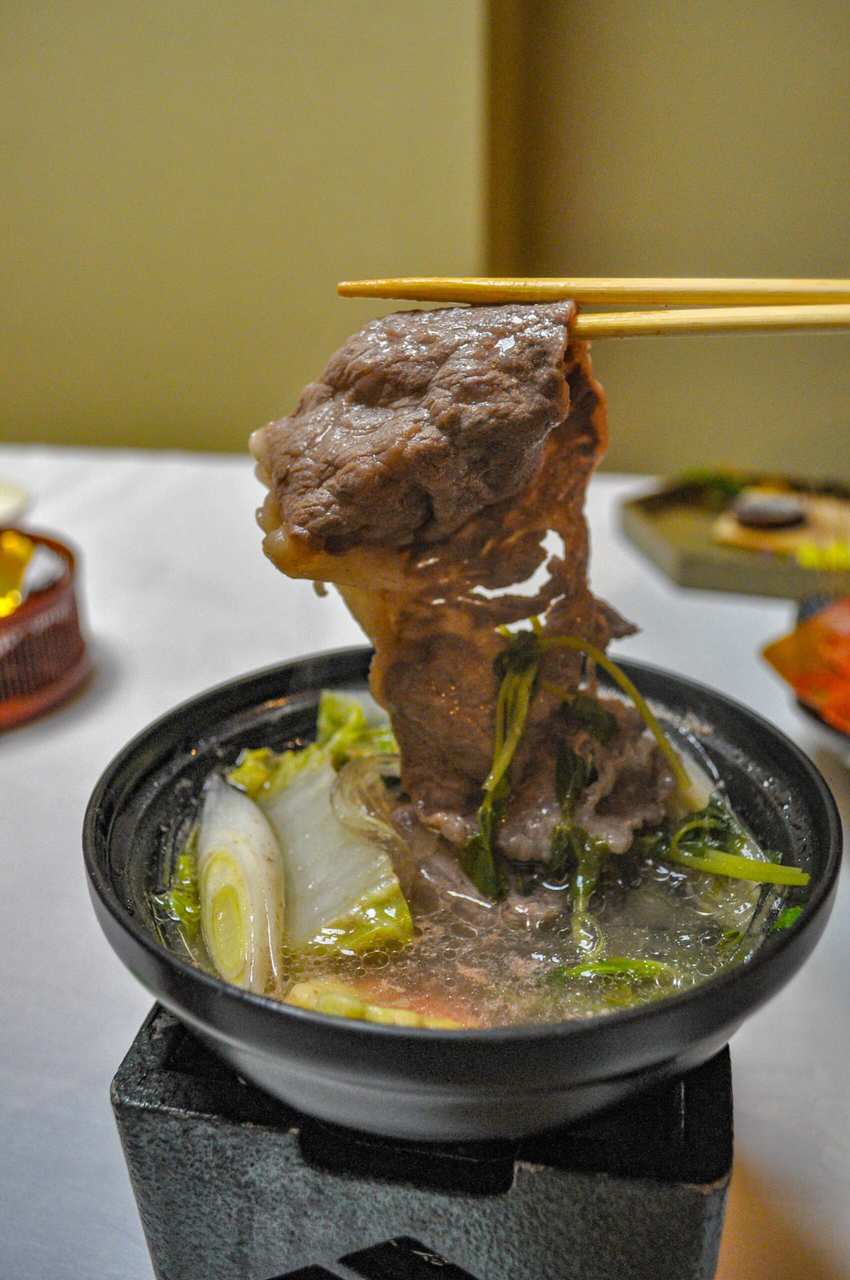 Kaiseki meal - shabu shabu of juicy wagyu beef