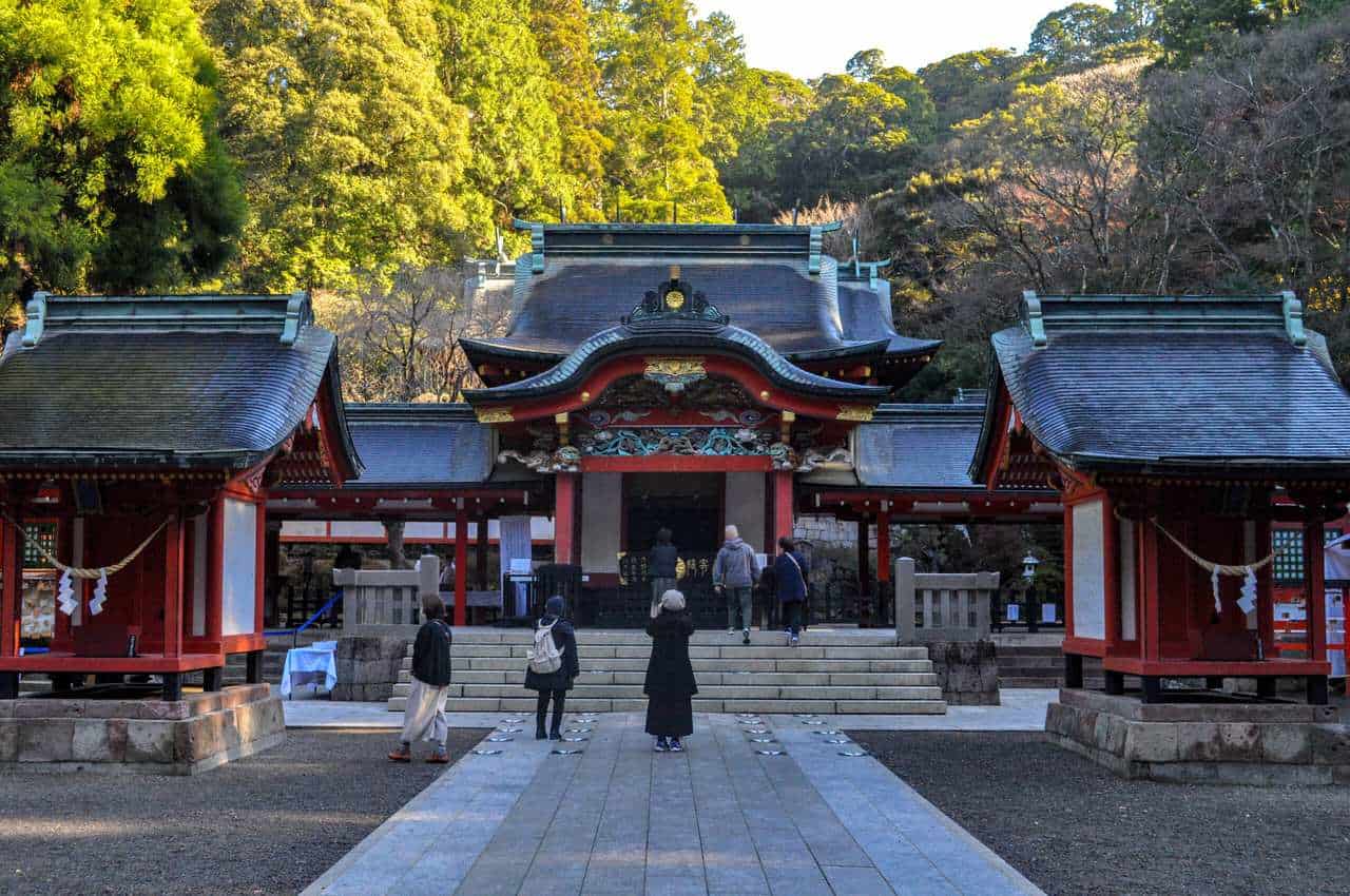 Kirishima Shrine with its fall colors