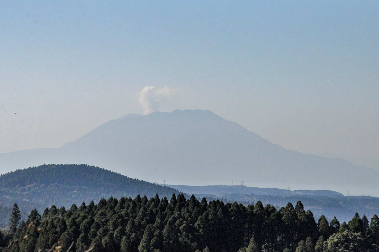 View of Mount Sakurajima from Kirishima Shrine