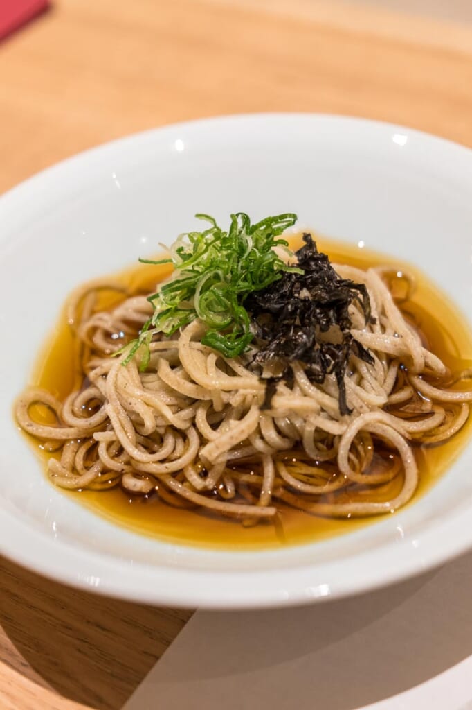 vegan and gluten-free soba noodles in kinosaki onsen restaurant