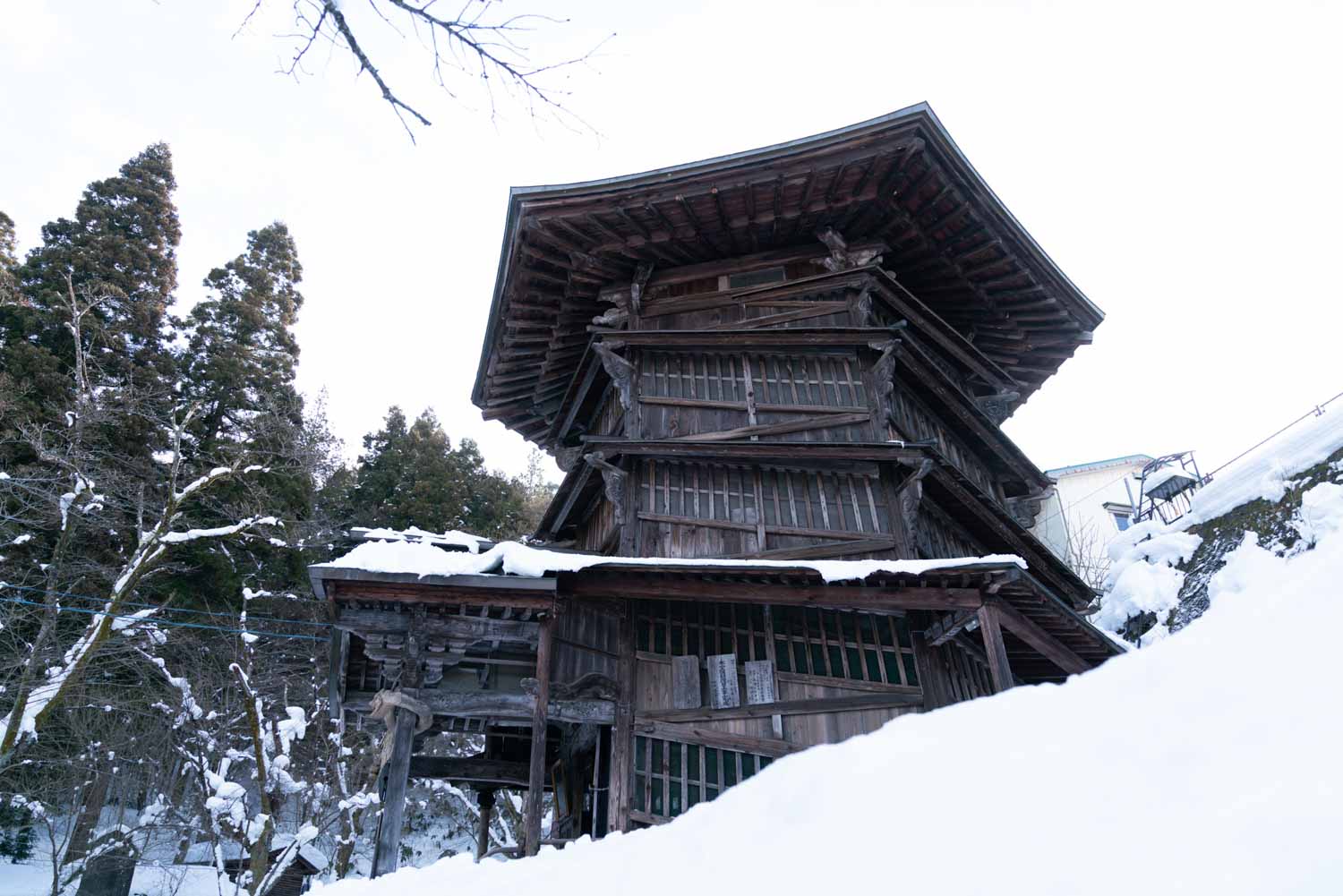 octogonal building of Sazaedo Temple on Mt Iimoriyama