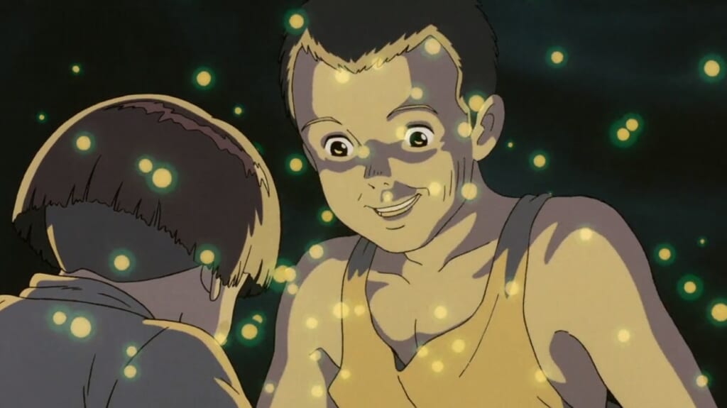 Scene with fireflies in Grave of the Fireflies