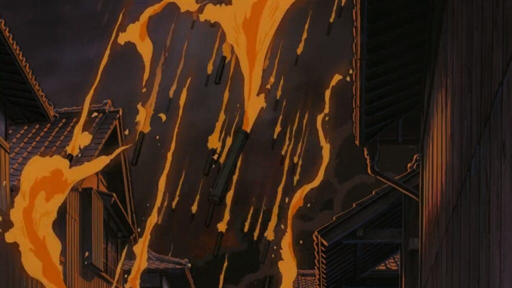 Bombing scene in Grave of the Fireflies