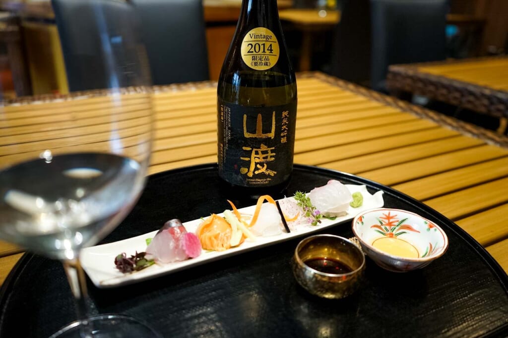 sake food pairing in Japan's oldest brewery in ibaraki