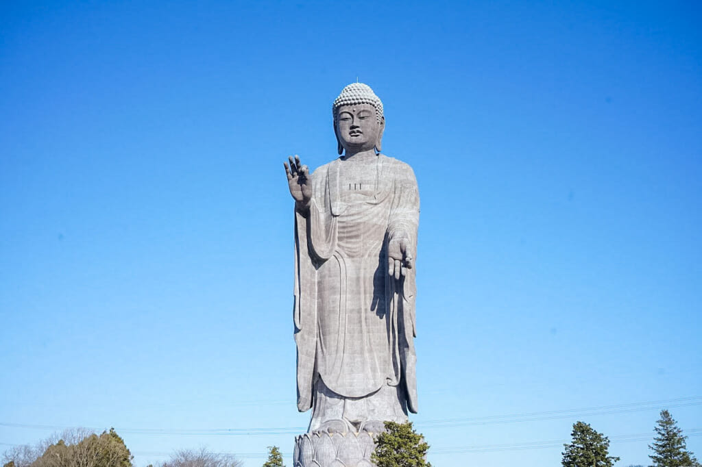 The world's tallest bronze Buddha statue in Ibaraki, Japan 
