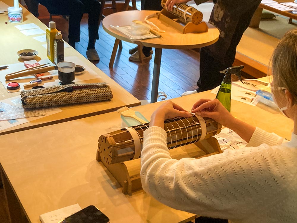 Japanese lantern making workshop in ibaraki