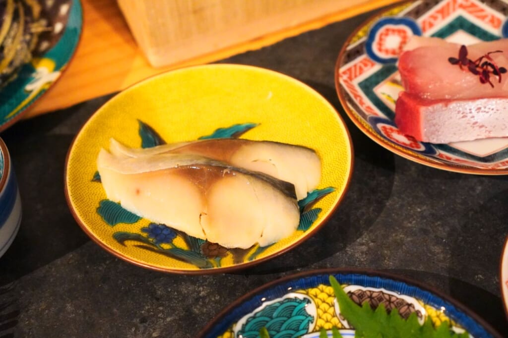 Sashimi served in Ishikawa on a Kutani ware plate