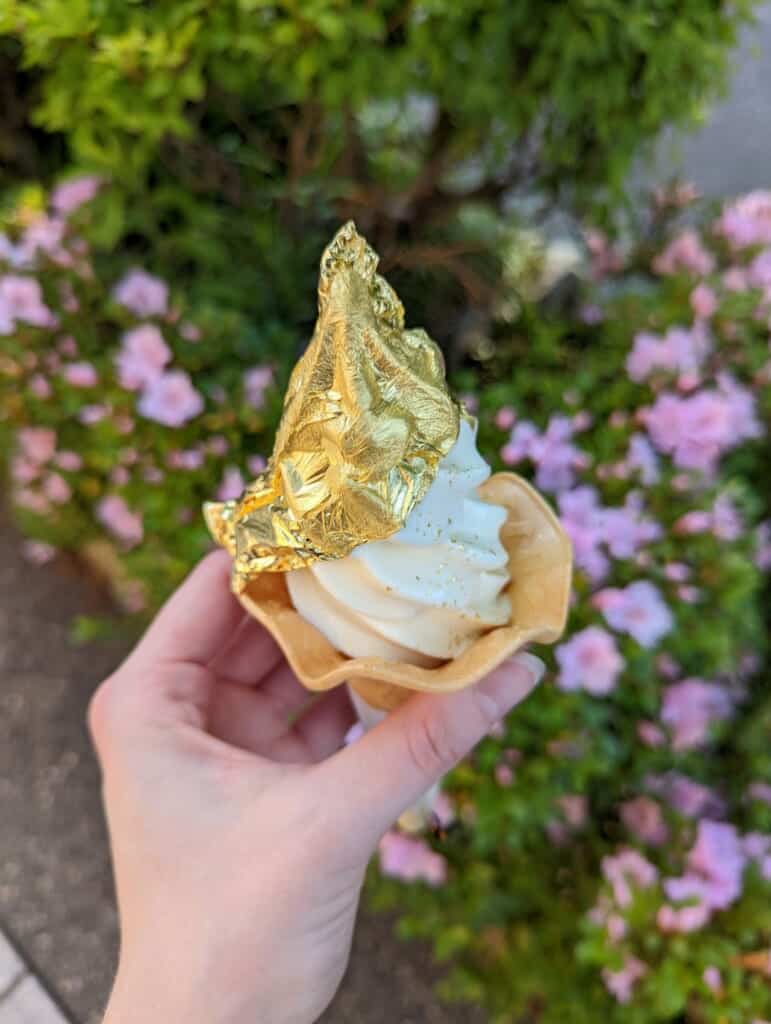 Gold leaf ice cream in Kanazawa