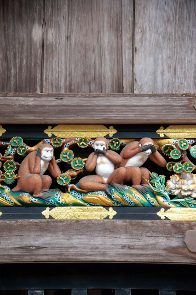 The three carved monkeys at Nikko Toshogu Shrine