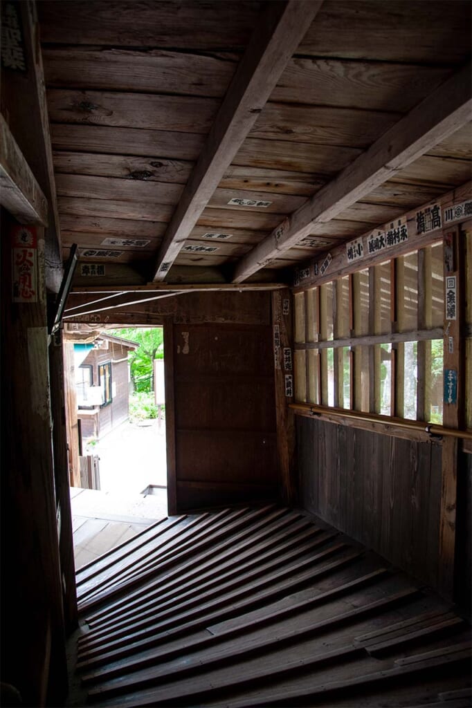 The interior of Sazaedo Temple in Aizuwakamatsu