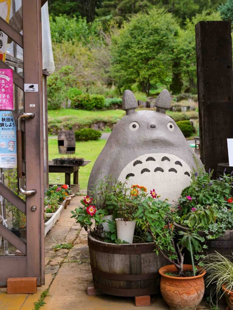 Totoro in front of the Herb Garden entrance