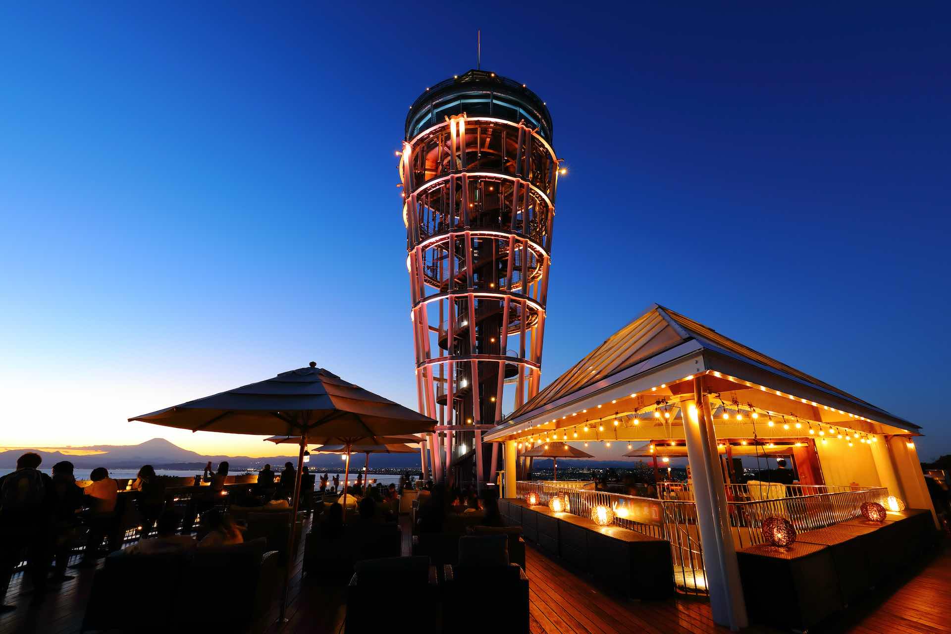 Enoshima Sea Candle at sunset