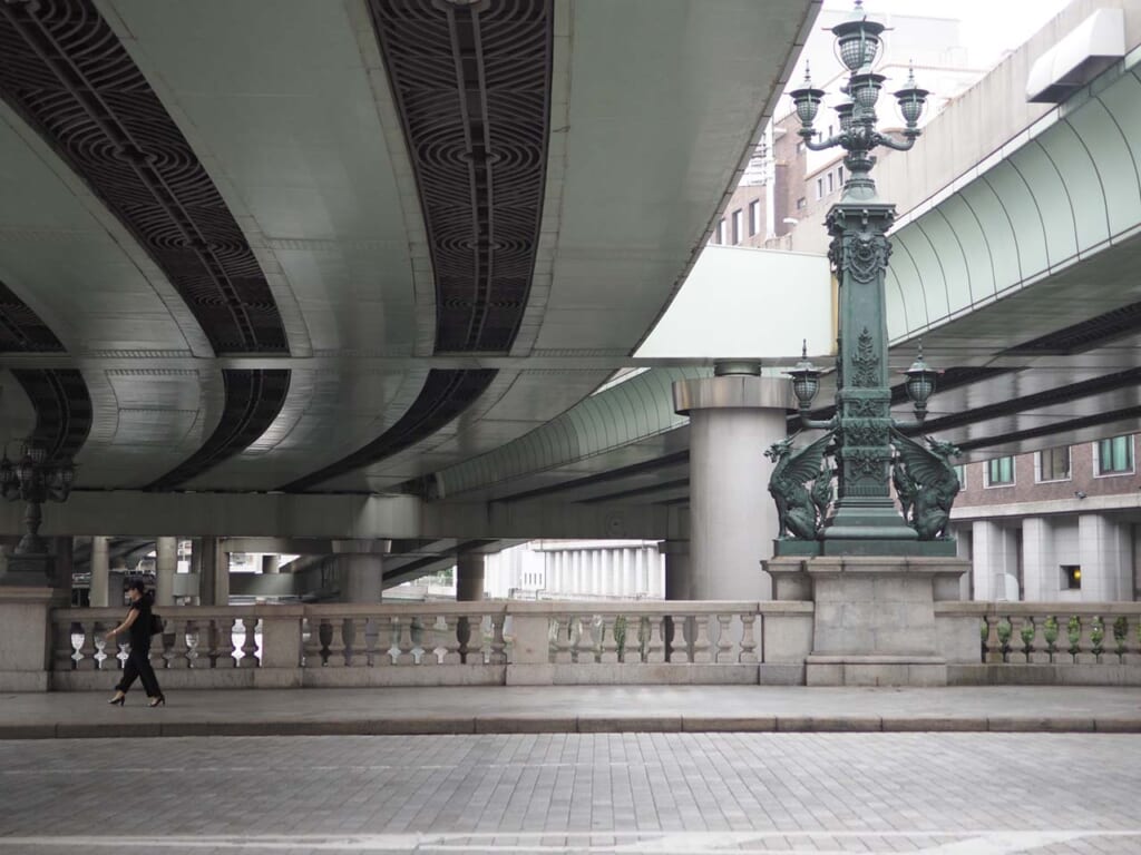 Statues of the mythical Kirin on Nihonbashi Bridge in Tokyo